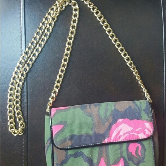 Trina Turk Camo & Pink Multi Wear Clutch Crossbody Bag - Picture 2 of 8